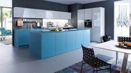 Blauwgroene LEICHT LARGO-FS IOS M keuken