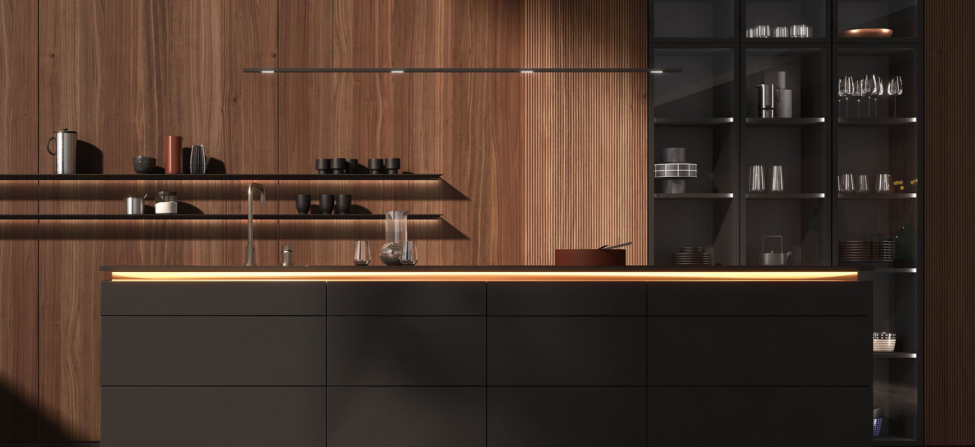 Geïntegreerde verlichting als onderdeel van het meubelwerk