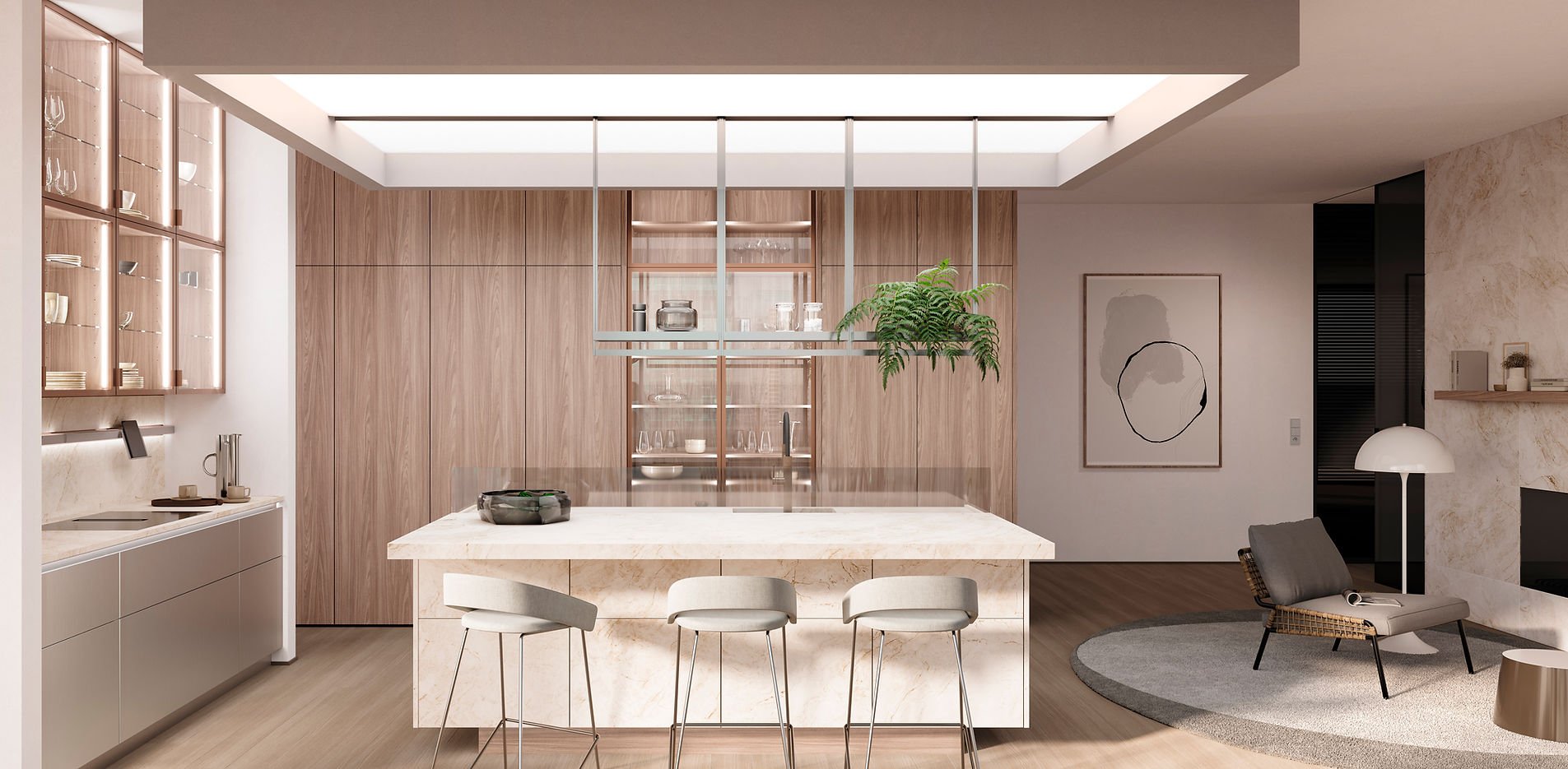 Warme houttinten en natuurlijke kleuren