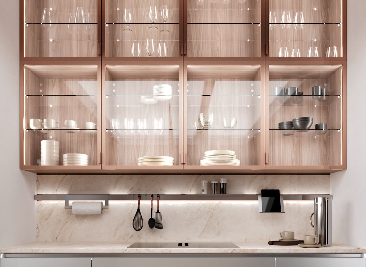 Luxe keramiek en composiet voor werkblad en achterwand